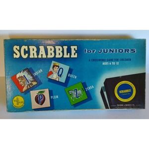 Scrabble for Juniors Board Game Selchow Righter Vintage 1958 Sel Right